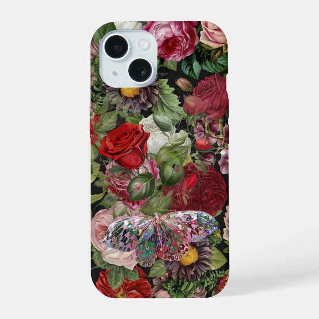 Boho Roses iPhone 15 Case (Back)