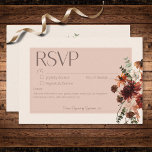 Boho Rust & Cream Fall Floral No Dinner RSVP Card<br><div class="desc">Introducing our exquisite Cream Geometric Wedding response card with details and no dinner choices, a perfect blend of elegance and bohemian charm! This stunning card features a creamy background that sets the tone for a romantic and timeless celebration. Adorned with two captivating boho floral bouquets, this card embodies the essence...</div>