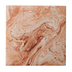 Boho Rust Marble Effect Earthy Abstract Tile