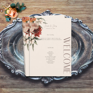 Boho Rust & Neutral Cream Fall Floral  Program