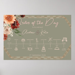 Boho Rust & Neutral Fall Floral Order of the Day 2 Poster