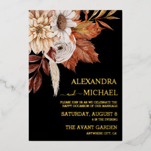 Boho Rust Terracotta Dried Fan Flowers Wedding  