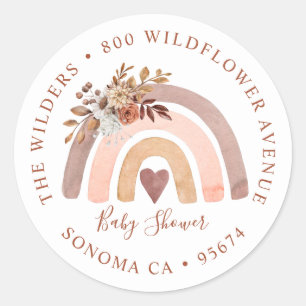 Boho Rust Terracotta Return Address Label Sticker