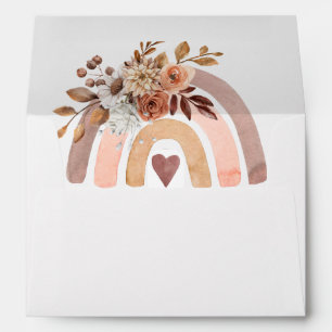 Boho Rust Terracotta Watercolor Rainbow Envelope