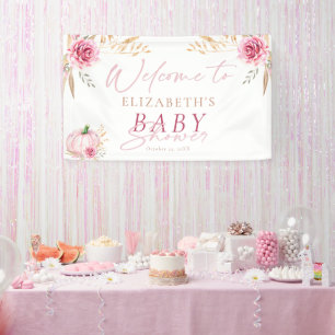 Boho Rustic Autumn Pumpkin Welcome Baby Shower Banner