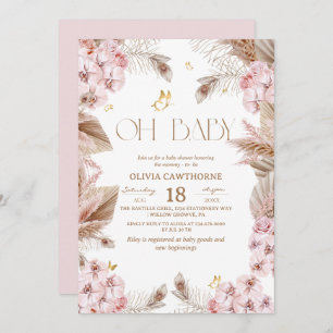 Boho Rustic Baby Shower Invitation