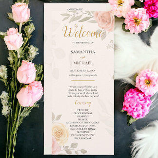 Boho Rustic Blooming Garden Program Wedding