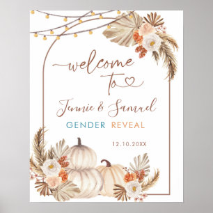 Boho Rustic Citrouille Automne Affiche de bienvenu