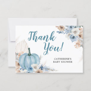 Boho Rustic Citrouille Automne Carte de remercieme