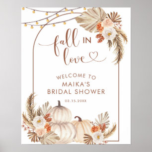 Boho Rustic Citrouille Fall in Love Affiche de bie