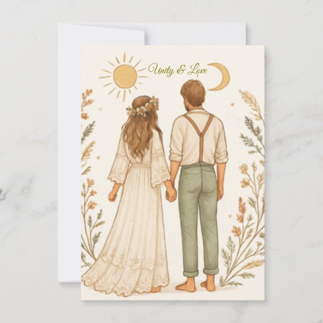 Boho Rustic Cowboy Wedding Save the Date Invitation (Front)