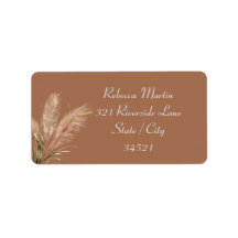 Boho Rustic Earthy Brown Return Address Label