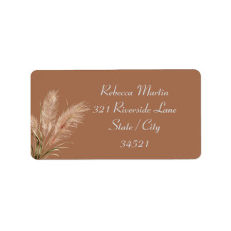 Boho Rustic Earthy Brown Return Address Label