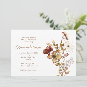 Boho Rustic Earthy Nature Botanical Bridal Shower Invitation