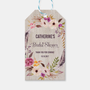 Boho Rustic Favour Tag Bridal Shower Thank You Tag