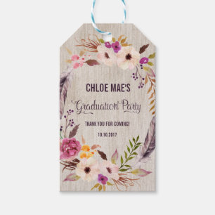 Boho Rustic Favour Tag Graduation Thank You Tag
