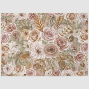 Boho Rustic Floral Decoupage Tissue Paper