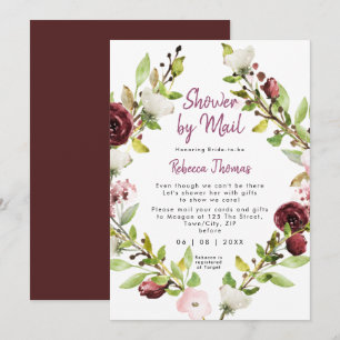 boho rustic floral shower by mail bridal shower invitation