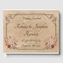 Boho Rustic Floral Wedding Guest Book