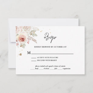 Boho Rustic Floral Wedding RSVP Card