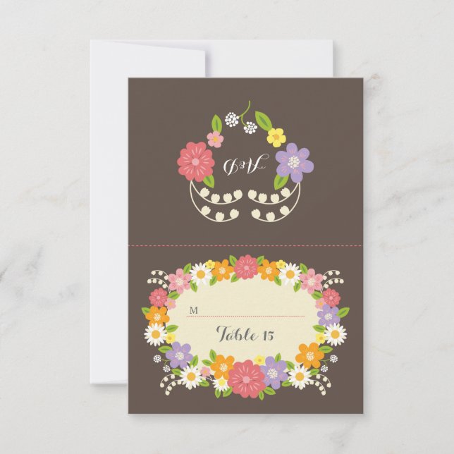 Boho Rustic Floral Wreath Wedding Invitation (Front)