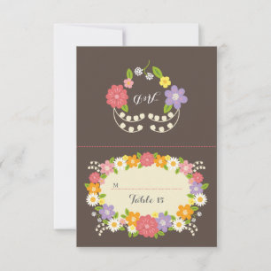 Boho Rustic Floral Wreath Wedding Invitation
