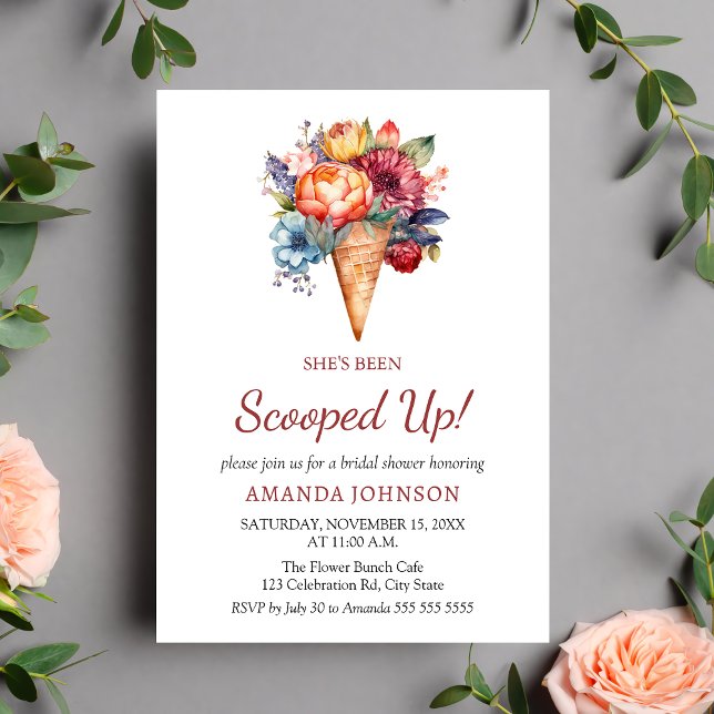 Boho Rustic Glace Cream Invitation de la nuptiale  (Créateur téléchargé)