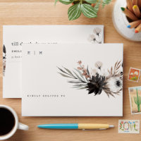 Boho Rustic Gothic Rust Black Botanical Wedding