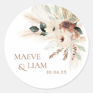 Boho Rustic Green Wedding Favor Tag Sticker Étique