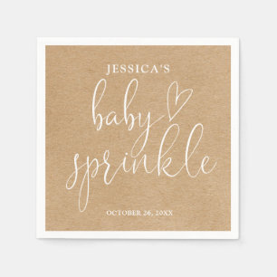 Boho Rustic Kraft Neutral Baby Sprinkle Shower Napkin