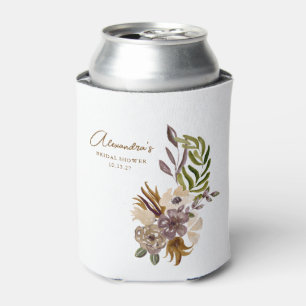 Boho Rustic Nature Botanical Custom Bridal Shower Can Cooler