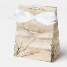 Boho rustic Pampas Grass Wedding Favor Box