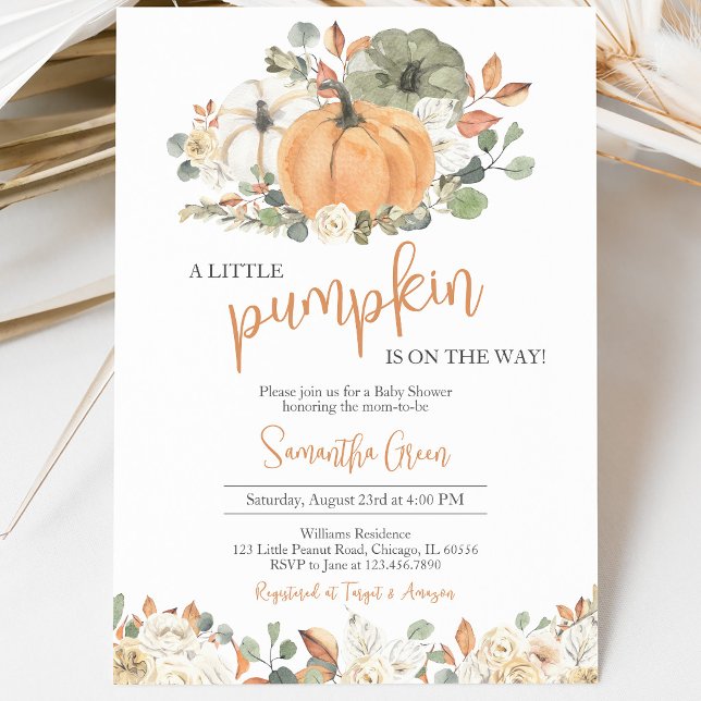Boho Rustic Pumpkin Baby Shower Invitation (Creator Uploaded)