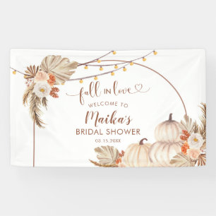 Boho Rustic Pumpkin Fall in Love Large Banner