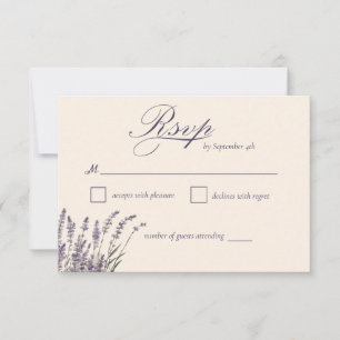 Boho Rustic Purple Lavender Floral Wedding RSVP Card