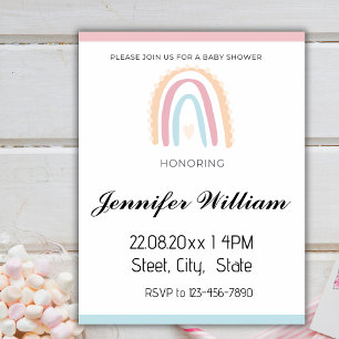 Boho Rustic Rainbow Gender Neutral Baby Shower Invitation