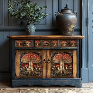 Boho Rustic Red Mushroom Cottagecore Decoupage Tissue Paper