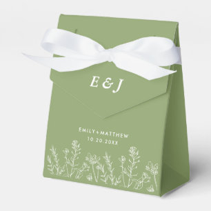 Boho Rustic Sage Green Wedding Favor Box