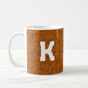 Boho Rustic Textured Wood brown personalized Coffee Mug