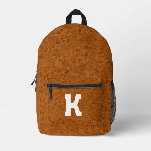 Boho Rustic Textured Wood brown personalized Printed Backpack