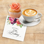 Boho Rustic Watercolor Floral 70th Birthday Party Napkin<br><div class="desc">With beautiful rustic boho style, this 70th birthday party napkin has a rich colour palette in terracotta, deep peach, burgundy red, purple, teal and yellow. The lovely watercolor botanical elements have a nature-inspired organic appeal and make the design pop with style. Elegant calligraphy script spells out the word "Birthday" with...</div>