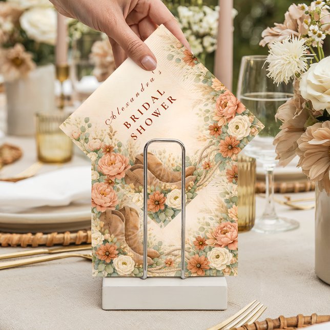 Boho Rustic Western Bridal Shower Napkin (Creator Uploaded)