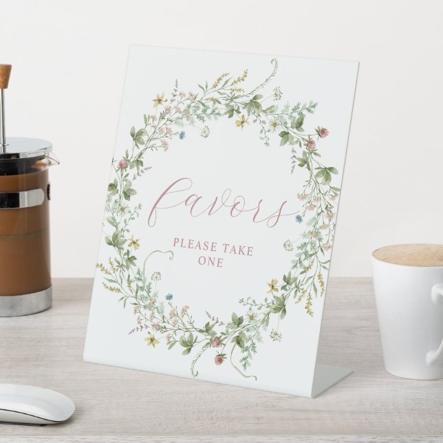 Boho Rustic Wildflowers Shower Favours Sign (In SItu)