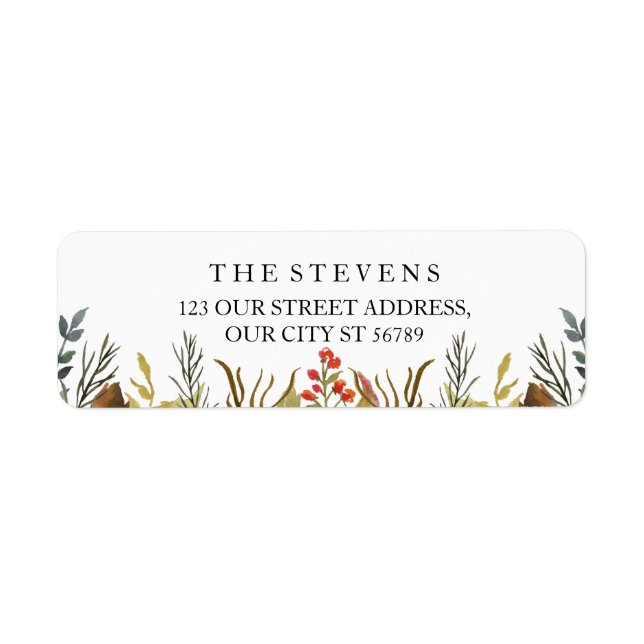 Boho Rustique Animaux Aquarelle Mariage de feuilla (Devant)