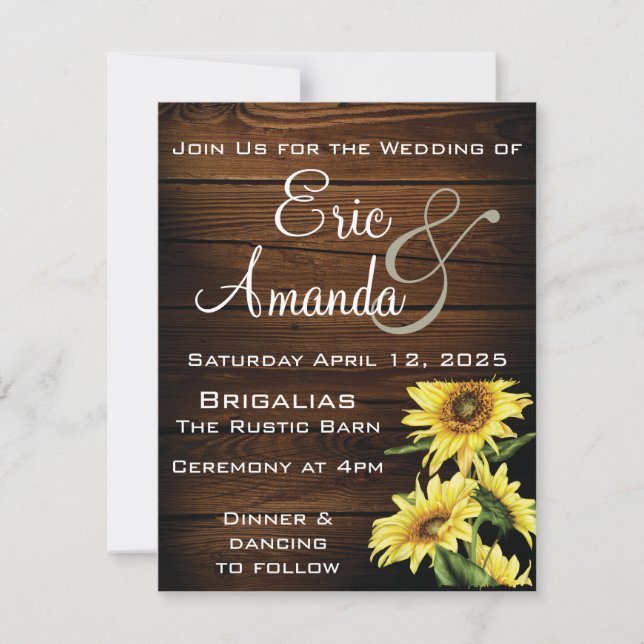 Boho rustique chic invitation de mariage de tourne (Devant)