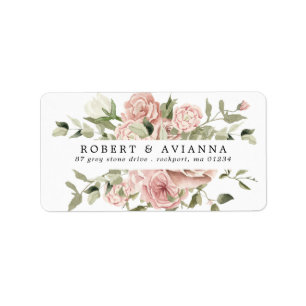 Boho Rustique Dusty Rose Rose Étiquette de adresse