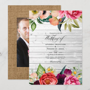 Boho Rustique Floral Bohème Faire-part de mariage