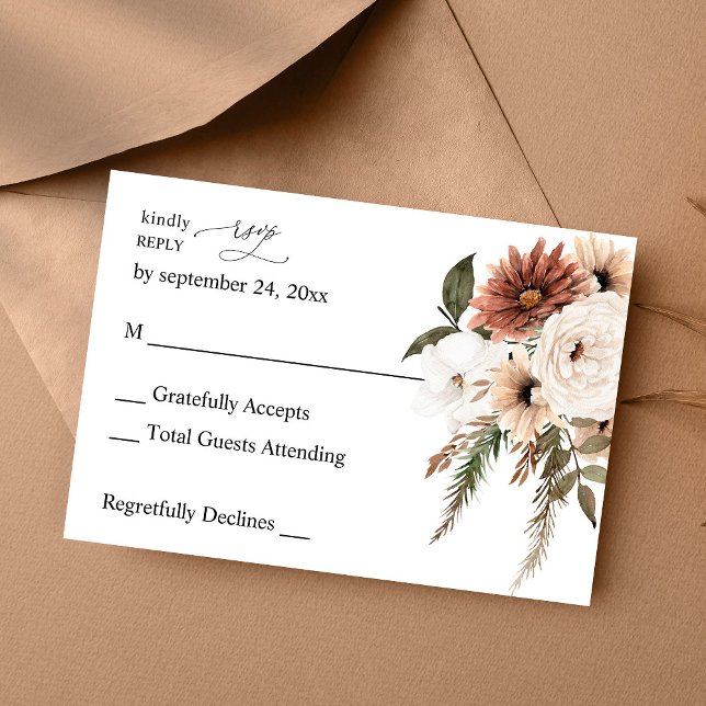 Boho rustique neutre Floral no Repas RSVP (Créateur téléchargé)