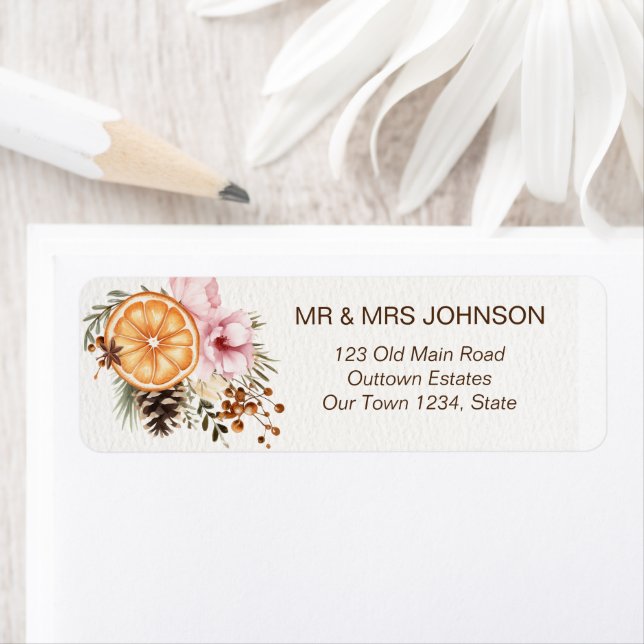 Boho rustique Noël hiver sec agrumes botaniques (En situation)