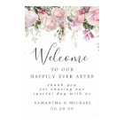 Boho Rustique rose blanc Floral Mariage Affiche de